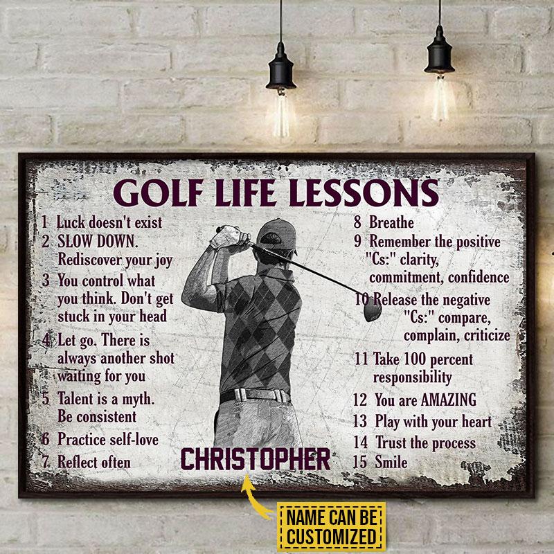 Golf Life Lessons Poster Personalized Golfer Unframe Home Decor Valentine’S Gift Golf Life Lessons Poster Personalized Golfer Unframe Home Decor Valentine’S Gift