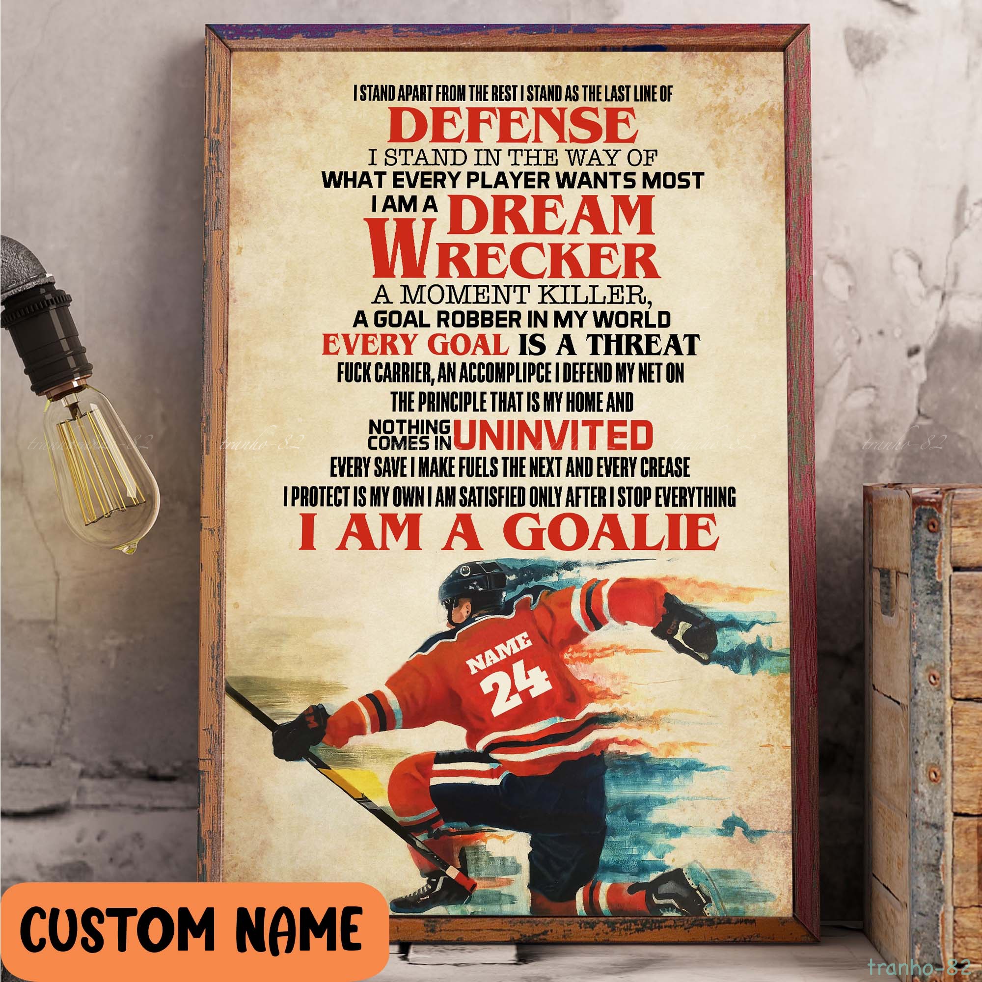 Goalie Motivation Quote Wall Art Gift For Hockey Player Posters For Your Home Goalie Motivation Quote Wall Art Gift For Hockey Player Posters For Your Home