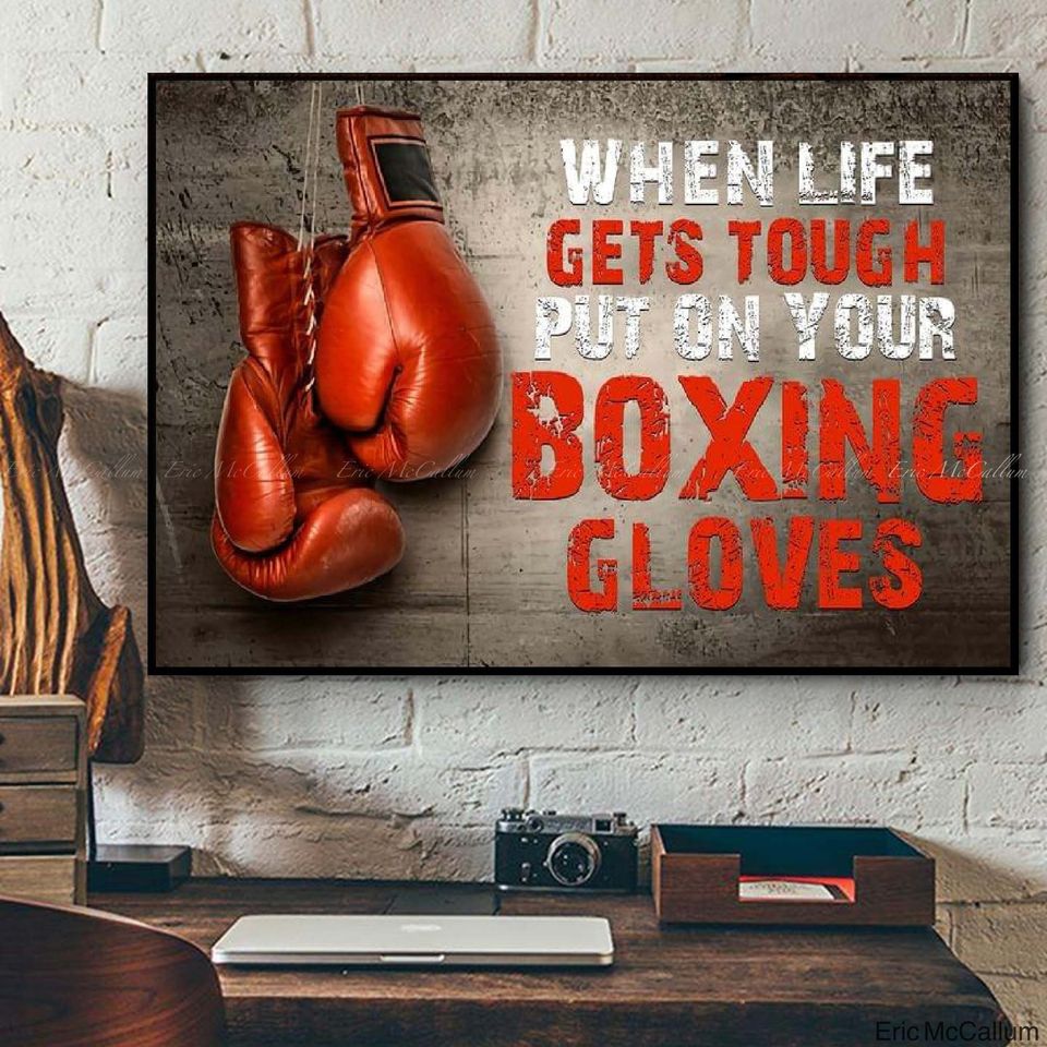 Vintage Red Boxing Gloves When Life Gets Tough Put On Your Boxing Gloves Poster For Home Vintage Red Boxing Gloves When Life Gets Tough Put On Your Boxing Gloves Poster For Home
