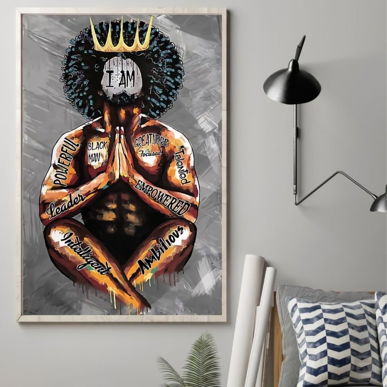 Black King I Am Black Man Poster, African American Wall Art, Gift For Him, Home Decor Birthday Gift Black King I Am Black Man Poster, African American Wall Art, Gift For Him, Home Decor Birthday Gift
