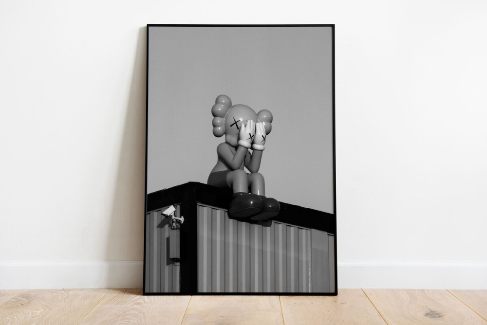 Black And White Kaws Canvas Poster Wall Art, Home Decor, Frameless Black And White Kaws Canvas Poster Wall Art, Home Decor, Frameless