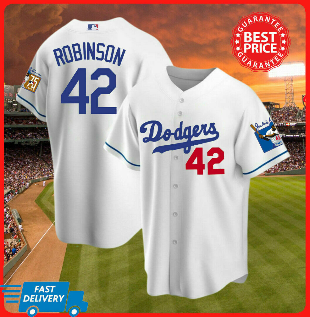 New Brooklyn Dodgers Jackie Robinson #42 Printed Baseball Jersey S-5Xl For Men New Brooklyn Dodgers Jackie Robinson #42 Printed Baseball Jersey S-5Xl For Men