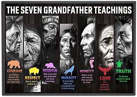 The Seven Grandfather Teachings Native American Poster History Heritage Month Inspirational Gift for Native Indians Indigenous Native Pride Wall Art Home Decor Unframed 18x12in The Seven Grandfather Teachings Native American Poster History Heritage Month Inspirational Gift for Native Indians Indigenous Native Pride Wall Art Home Decor Unframed 18x12in