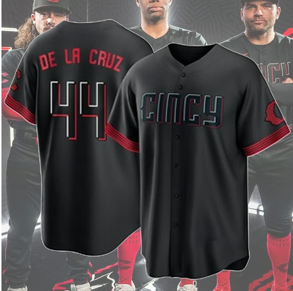 Cincinnati Reds De La Cruz 2023 City Connect Baseball Jersey Cincinnati Reds De La Cruz 2023 City Connect Baseball Jersey