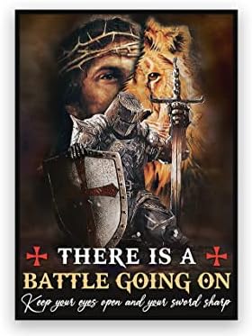 Battle Going On Keep Your Eyes Open Sword Sharp Jesus Lion Knight Templar Poster, Christ Warrior Poster, Religious Gift For Christians Wall Art Print Home Decor Unframed Battle Going On Keep Your Eyes Open Sword Sharp Jesus Lion Knight Templar Poster, Christ Warrior Poster, Religious Gift For Christians Wall Art Print Home Decor Unframed