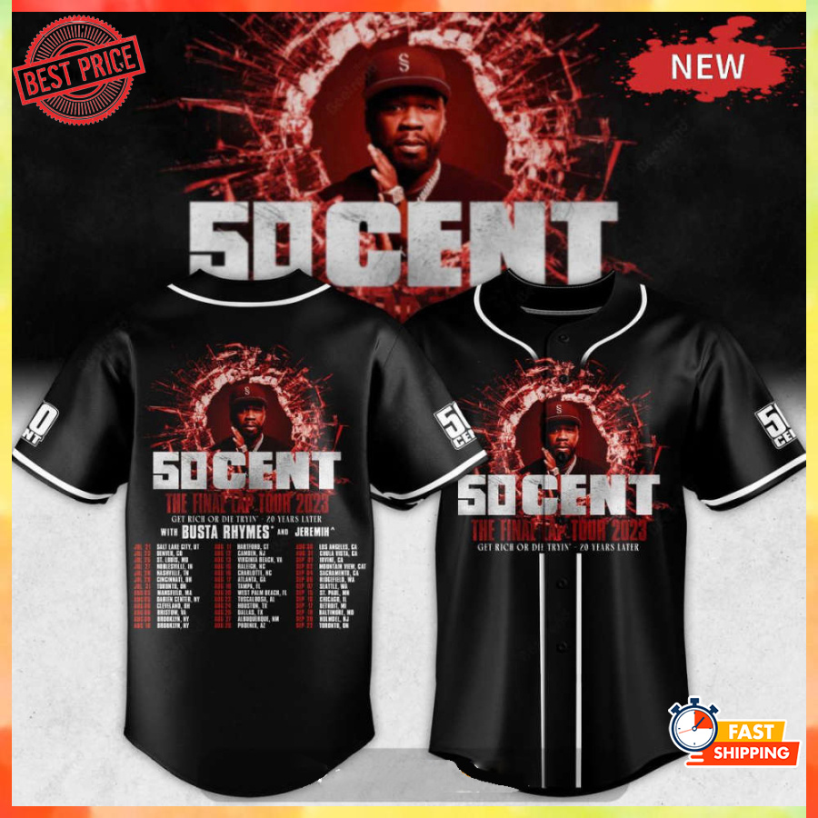 50 Cent S 2023 Baseball Jersey All Sizes Black 50 Cent S 2023 Baseball Jersey All Sizes Black