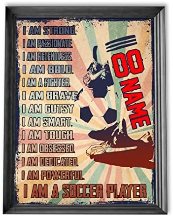 Godoprint Personalized Soccer Poster, I Am Strong Soccer Player Inspirational Soccer Gift For Soccer Lover, Soccer Wall Art Print Men Boy’S Bedroom Decor Unframed Godoprint Personalized Soccer Poster, I Am Strong Soccer Player Inspirational Soccer Gift For Soccer Lover, Soccer Wall Art Print Men Boy’S Bedroom Decor Unframed
