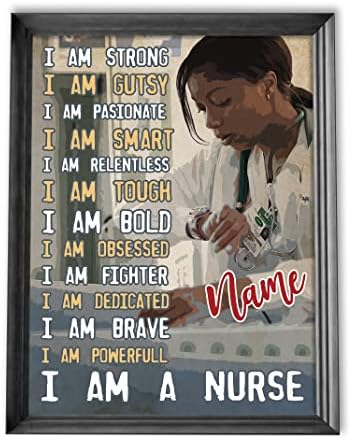 Personalized Black Nurse Poster, I Am Strong Nurse Gift, Inspirational Nursing Gift, Black Pride Gift, African American Nurse Wall Art Bedroom Office Decor Unframed Personalized Black Nurse Poster, I Am Strong Nurse Gift, Inspirational Nursing Gift, Black Pride Gift, African American Nurse Wall Art Bedroom Office Decor Unframed