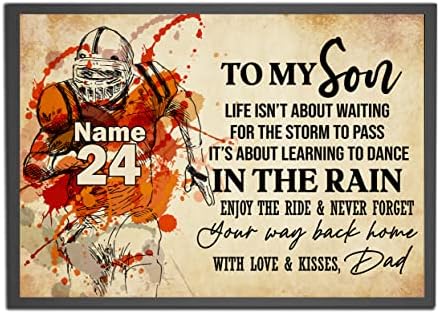 Personalized Dad To Son Life Is About Learning To Dance In The Rain American Football Poster Gift For Football Player Watercolor Wall Art Print Boy’S Bedroom Decor Personalized Dad To Son Life Is About Learning To Dance In The Rain American Football Poster Gift For Football Player Watercolor Wall Art Print Boy’S Bedroom Decor