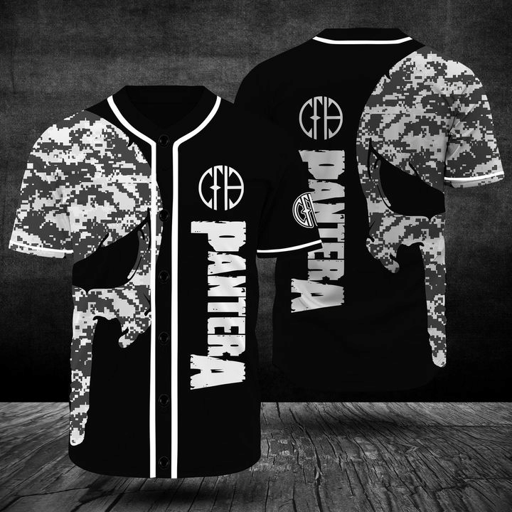 Men Skull Pantera Band Baseball Jersey Shirt Fanmade Men Skull Pantera Band Baseball Jersey Shirt Fanmade
