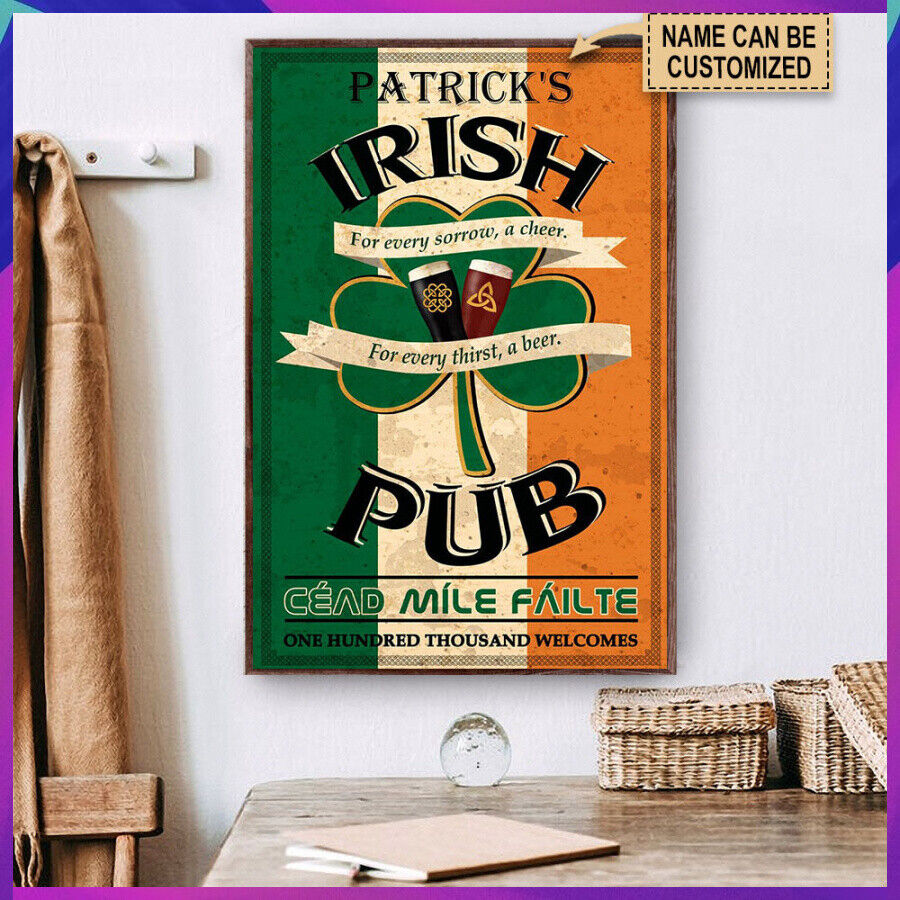 Personalized Saint Patrick’S Day Irish Pub Customized Poster Unframed Personalized Saint Patrick’S Day Irish Pub Customized Poster Unframed