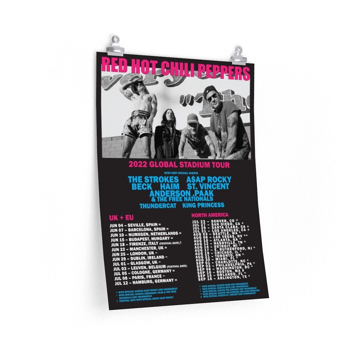 Red Hot Chili Peppers 2022 Global Stadium Tour Poster (18 Inx24 In) Red Hot Chili Peppers 2022 Global Stadium Tour Poster (18 Inx24 In)