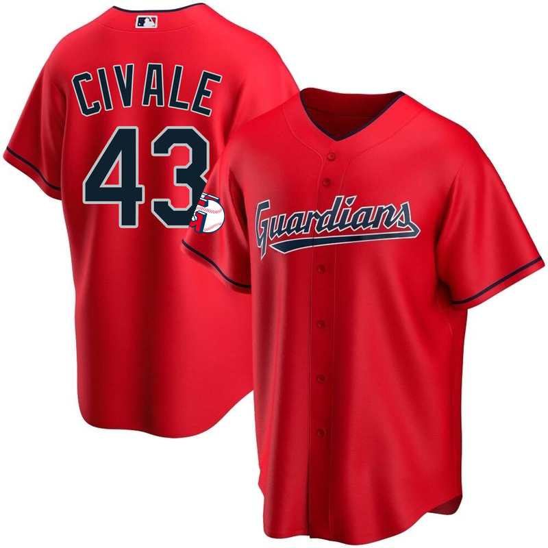 Aaron Civale #43 Cleveland Guardians 2023 Season Red Aop Baseball Shirt Fanmade Aaron Civale #43 Cleveland Guardians 2023 Season Red Aop Baseball Shirt Fanmade
