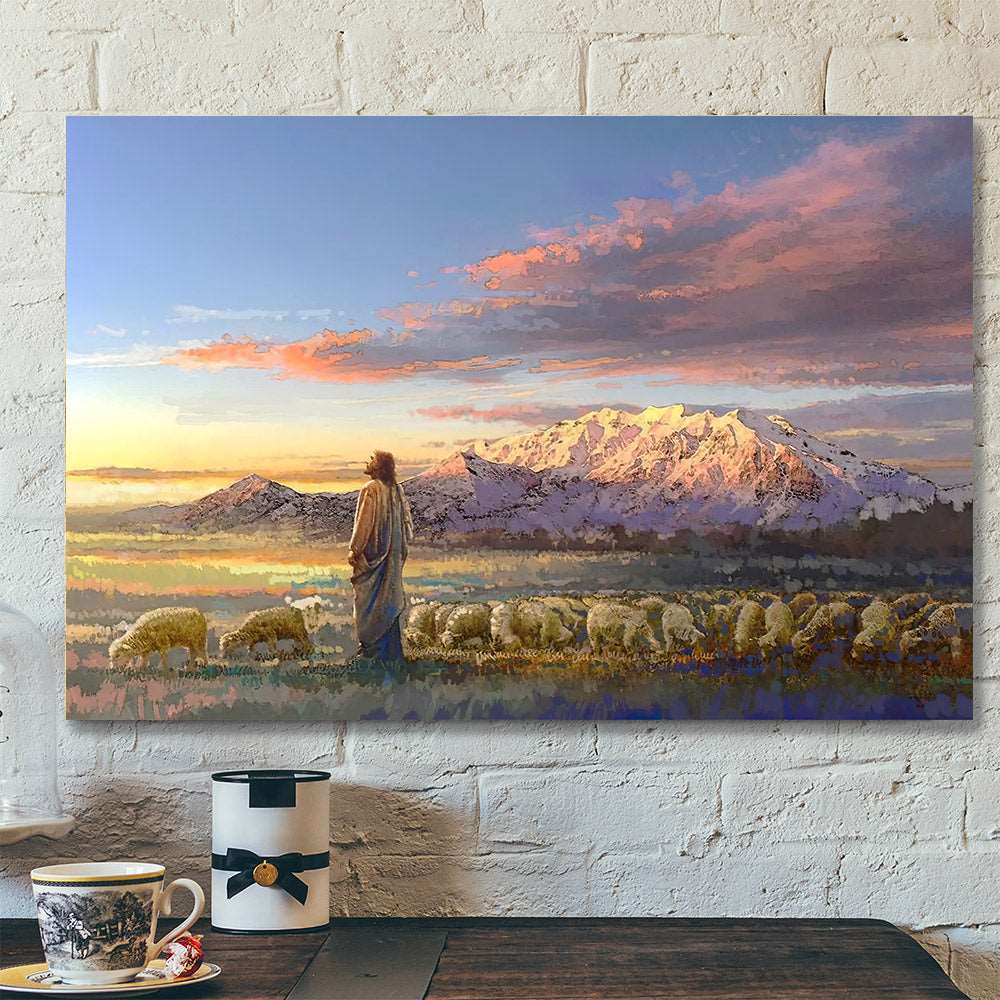 All His Majesty Canvas Poster – Jesus Christ With His Flock Of Sheep Painting – Ciaocustom All His Majesty Canvas Poster – Jesus Christ With His Flock Of Sheep Painting – Ciaocustom