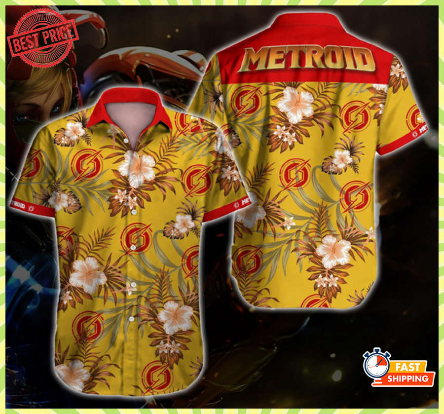 Action-Adventure Game Metroid Aloha Summer Vibes Short-Sleeve Hawaiian Shirt Action-Adventure Game Metroid Aloha Summer Vibes Short-Sleeve Hawaiian Shirt