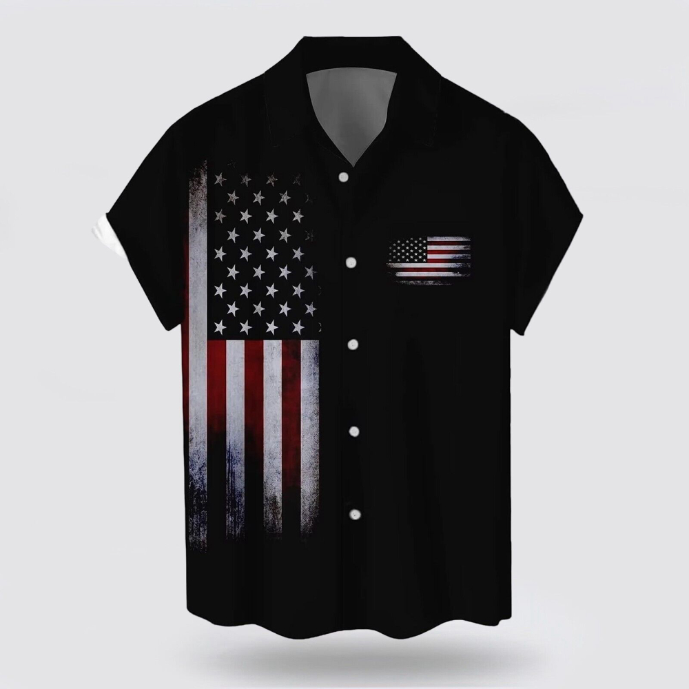 American Flag Patriotic Pattern Hawaiian Shirt – Gift For Patriot American Flag Patriotic Pattern Hawaiian Shirt – Gift For Patriot