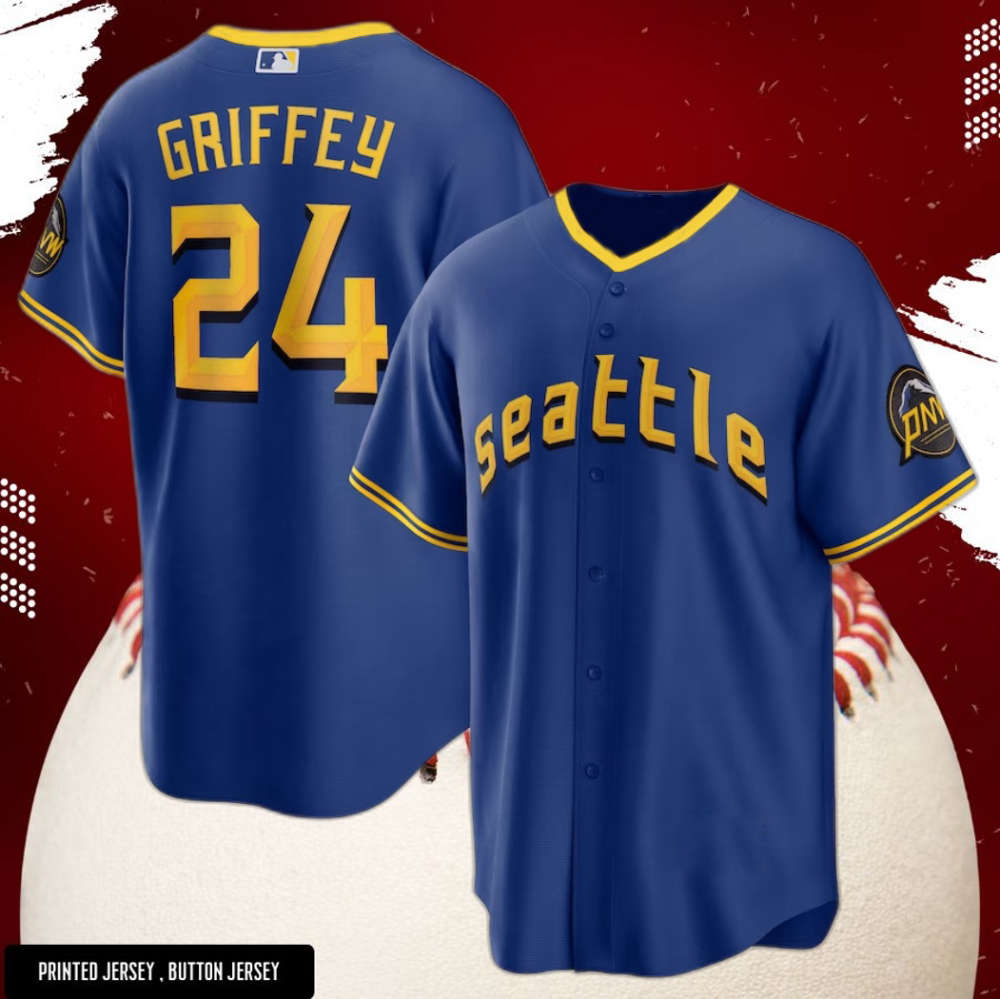 Blue Ken Griffey Jr. #24 Seattle Mariners 2023 City Baseball Jersey S/5Xl Blue Ken Griffey Jr. #24 Seattle Mariners 2023 City Baseball Jersey S/5Xl