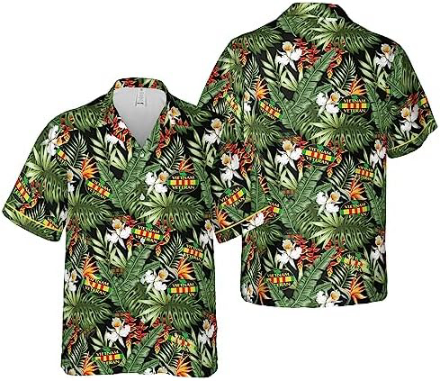 Floral Tropical Pattern Proud Vietnam Veteran Hawaiian Shirt For Men Women All-Over Print Short Sleeve Button Down Aloha Gift For Veteran’S Day Memorial Day Floral Tropical Pattern Proud Vietnam Veteran Hawaiian Shirt For Men Women All-Over Print Short Sleeve Button Down Aloha Gift For Veteran’S Day Memorial Day