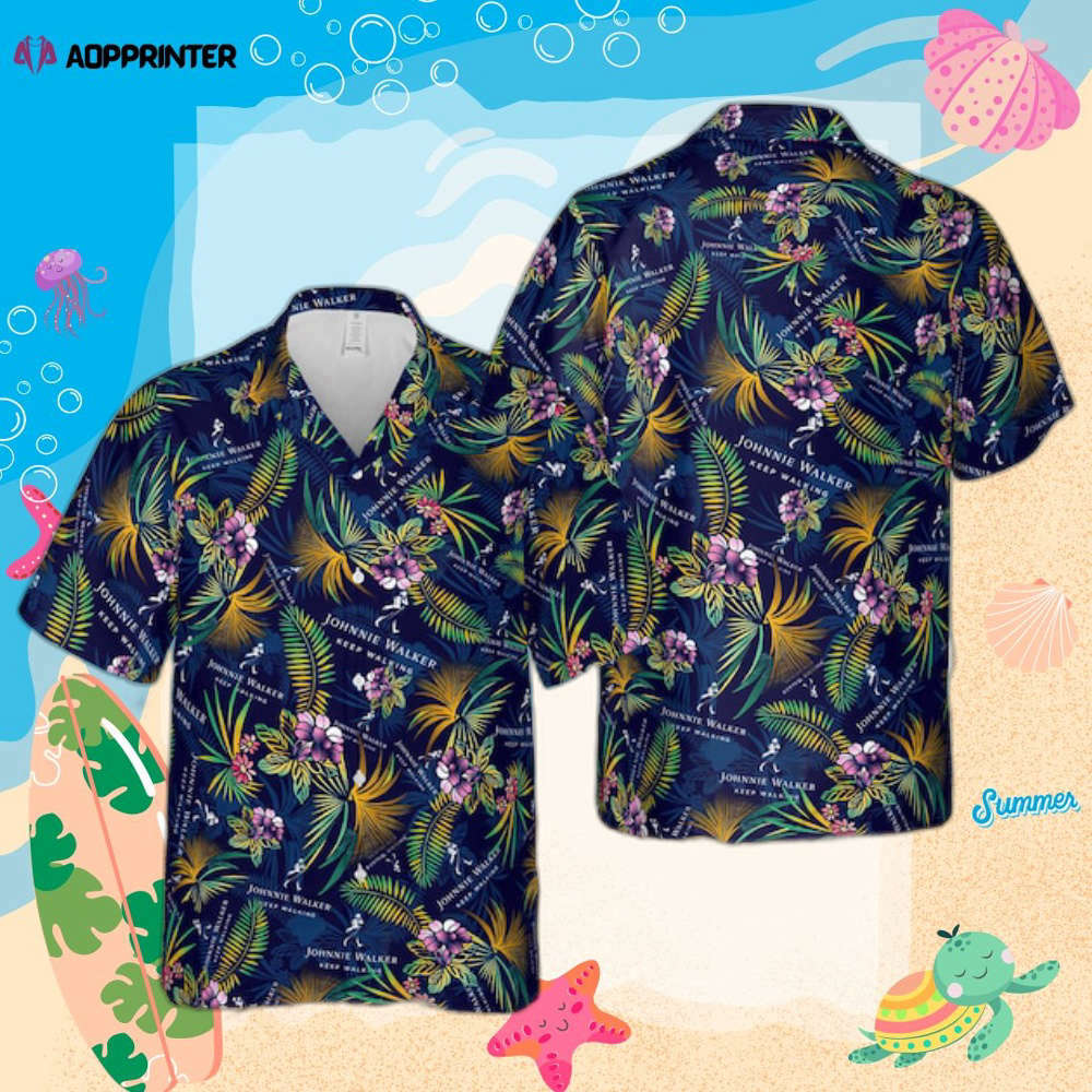 Johnnie Walker Scotch Whiskey Unisex Hawaiian Shirt Johnnie Walker Scotch Whiskey Unisex Hawaiian Shirt