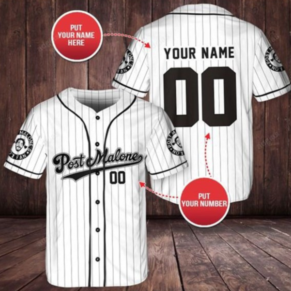 Post Malone Baseball Jersey, Custom Name Post Malone Jersay, Sport Lover Post Malone Baseball Jersey, Custom Name Post Malone Jersay, Sport Lover