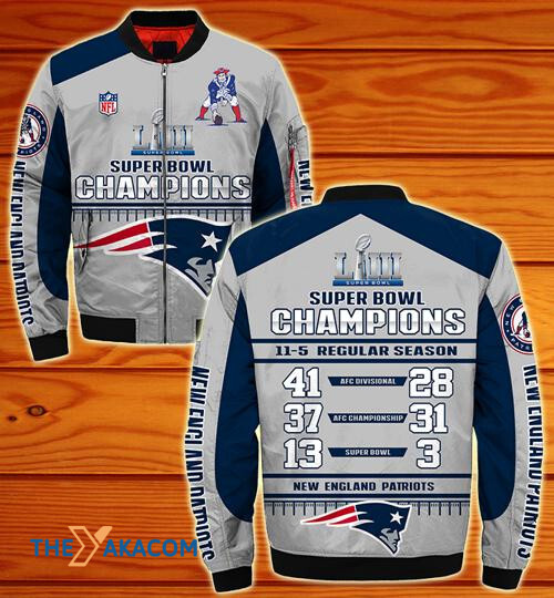 Super Bowl Champions New England Pat American Football Team Patriots Gift For Fan Team Bomber Jacket Outerwear Christmas Gift Frab Magazines & More Store Super Bowl Champions New England Pat American Football Team Patriots Gift For Fan Team Bomber Jacket Outerwear Christmas Gift Frab Magazines &Amp; More Store
