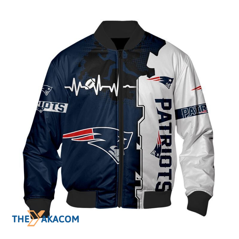 New England Pat American Football Team Patriots Heartbeat Gift For Fan Team Bomber Jacket Outerwear Christmas Gift Frab Magazines & More Store New England Pat American Football Team Patriots Heartbeat Gift For Fan Team Bomber Jacket Outerwear Christmas Gift Frab Magazines &Amp; More Store