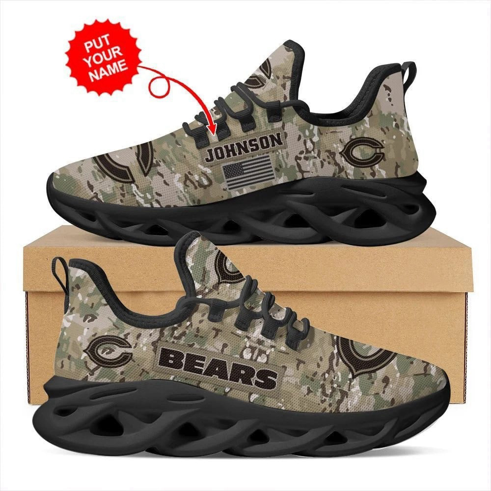 Chicago Bears Us Army Military Rank Design Camouflage Custom Name Max Soul Shoes For Men Women Chicago Bears Us Army Military Rank Design Camouflage Custom Name Max Soul Shoes For Men Women
