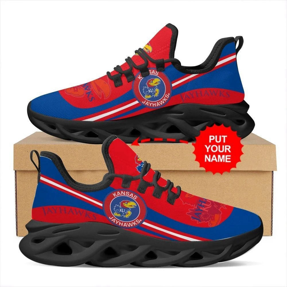 Kansas Jayhawks Custom Name Personalized Max Soul Sneakers Running Sports Shoes For Men Women Kansas Jayhawks Custom Name Personalized Max Soul Sneakers Running Sports Shoes For Men Women