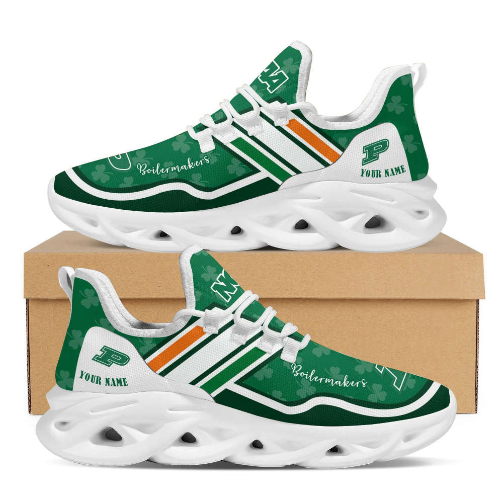 Purdue Boilermakers St. Patricks Day Shamrock Custom Name Clunky Max Soul Shoes For Men Women Purdue Boilermakers St. Patricks Day Shamrock Custom Name Clunky Max Soul Shoes For Men Women