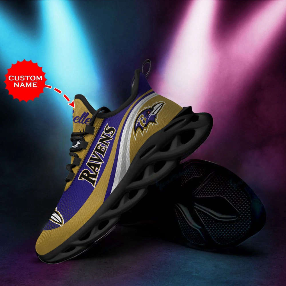 Baltimore Ravens Custom Personalized Max Soul Sneakers Running Sports Shoes For Men Women Baltimore Ravens Custom Personalized Max Soul Sneakers Running Sports Shoes For Men Women