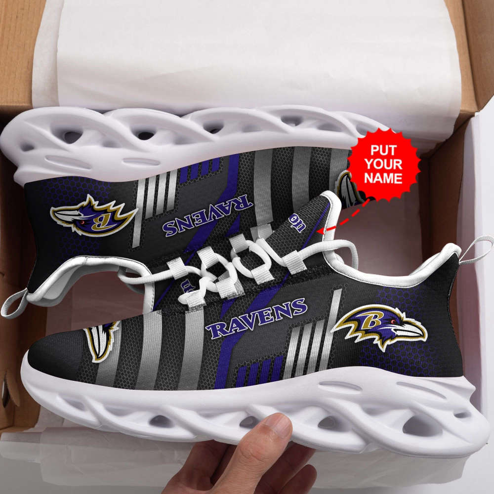 Personalized Name Baltimore Ravens Max Soul Sneakers Running Sports Shoes For Men Women Personalized Name Baltimore Ravens Max Soul Sneakers Running Sports Shoes For Men Women