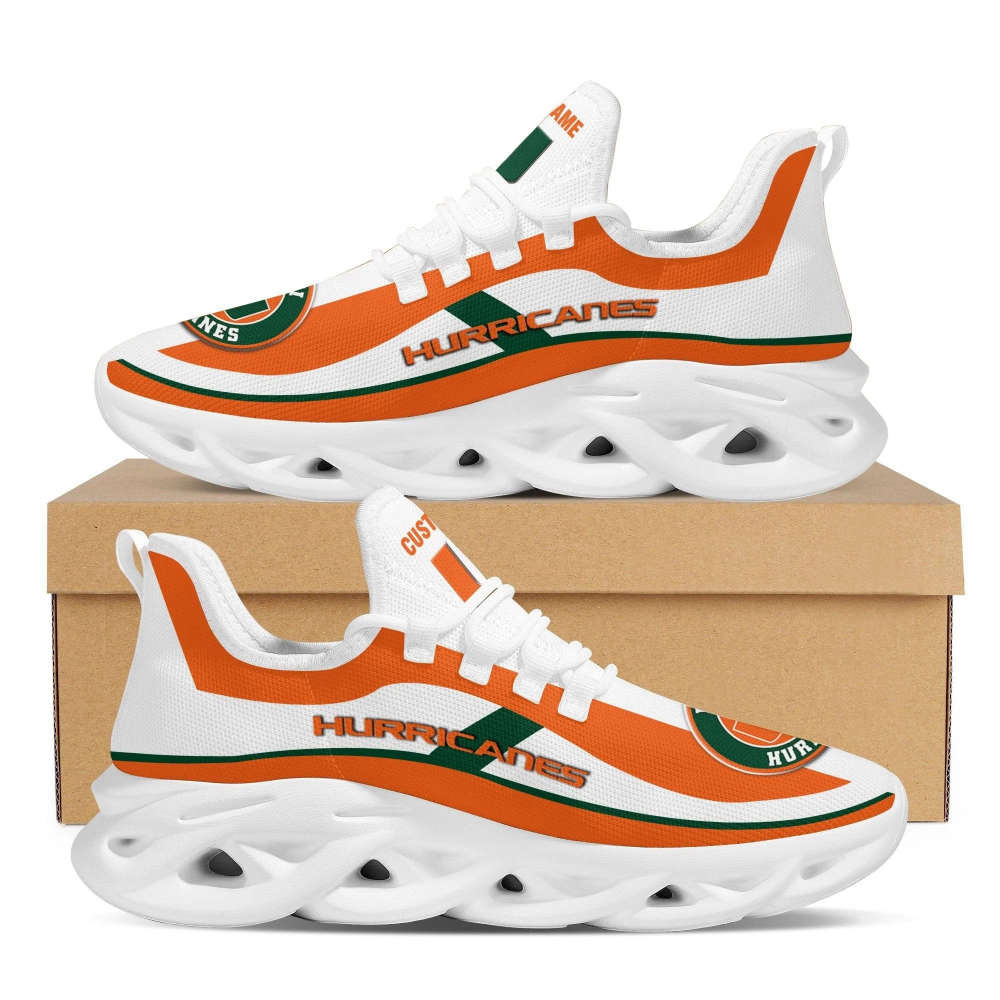 Miami Hurricanes Football Team Custom Personalized With Name Max Soul Shoes For Men Women Miami Hurricanes Football Team Custom Personalized With Name Max Soul Shoes For Men Women