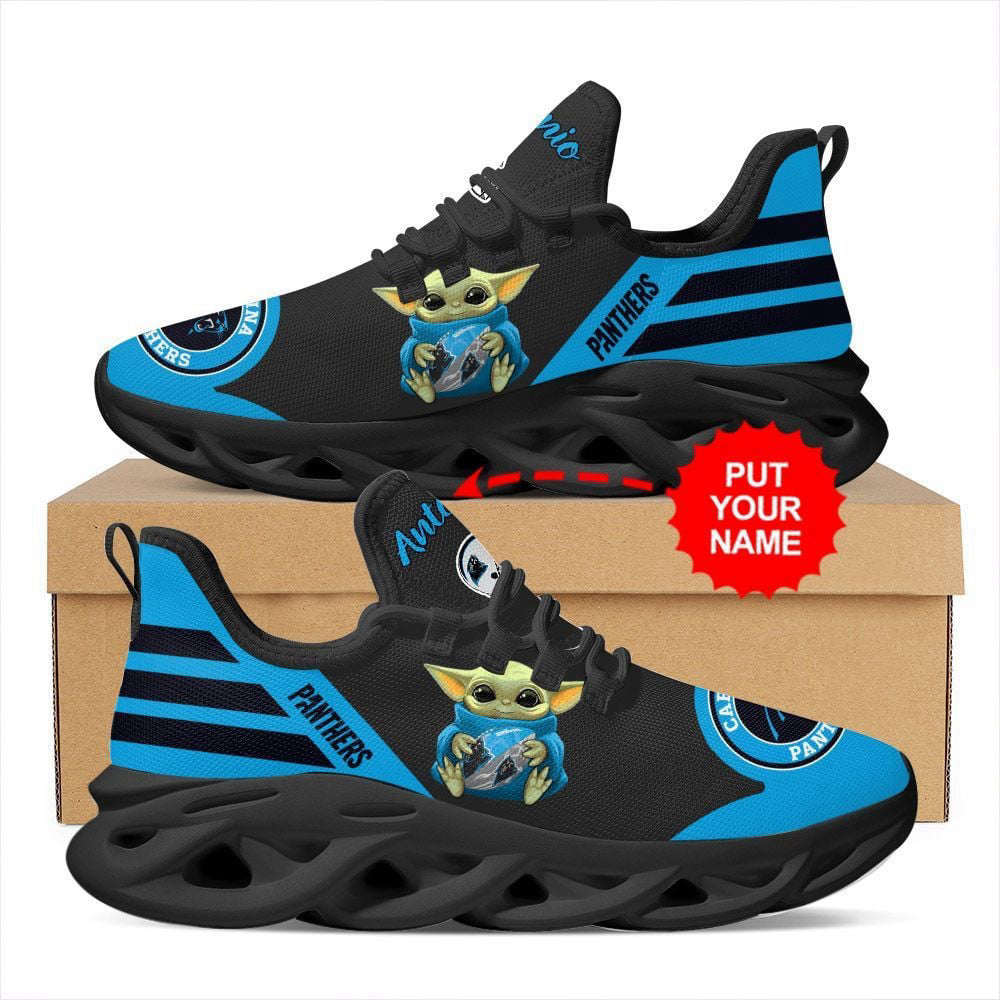 Personalized Name Carolina Panthers Baby Yoda Hug Max Soul Shoes For Men Women Personalized Name Carolina Panthers Baby Yoda Hug Max Soul Shoes For Men Women