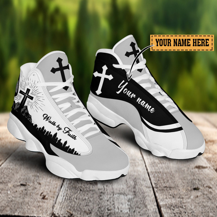 Jesus Walk By Faith Black Mountain Custom Name Air Jordan Lucky Shoes Jesus Walk By Faith Black Mountain Custom Name Air Jordan Lucky Shoes