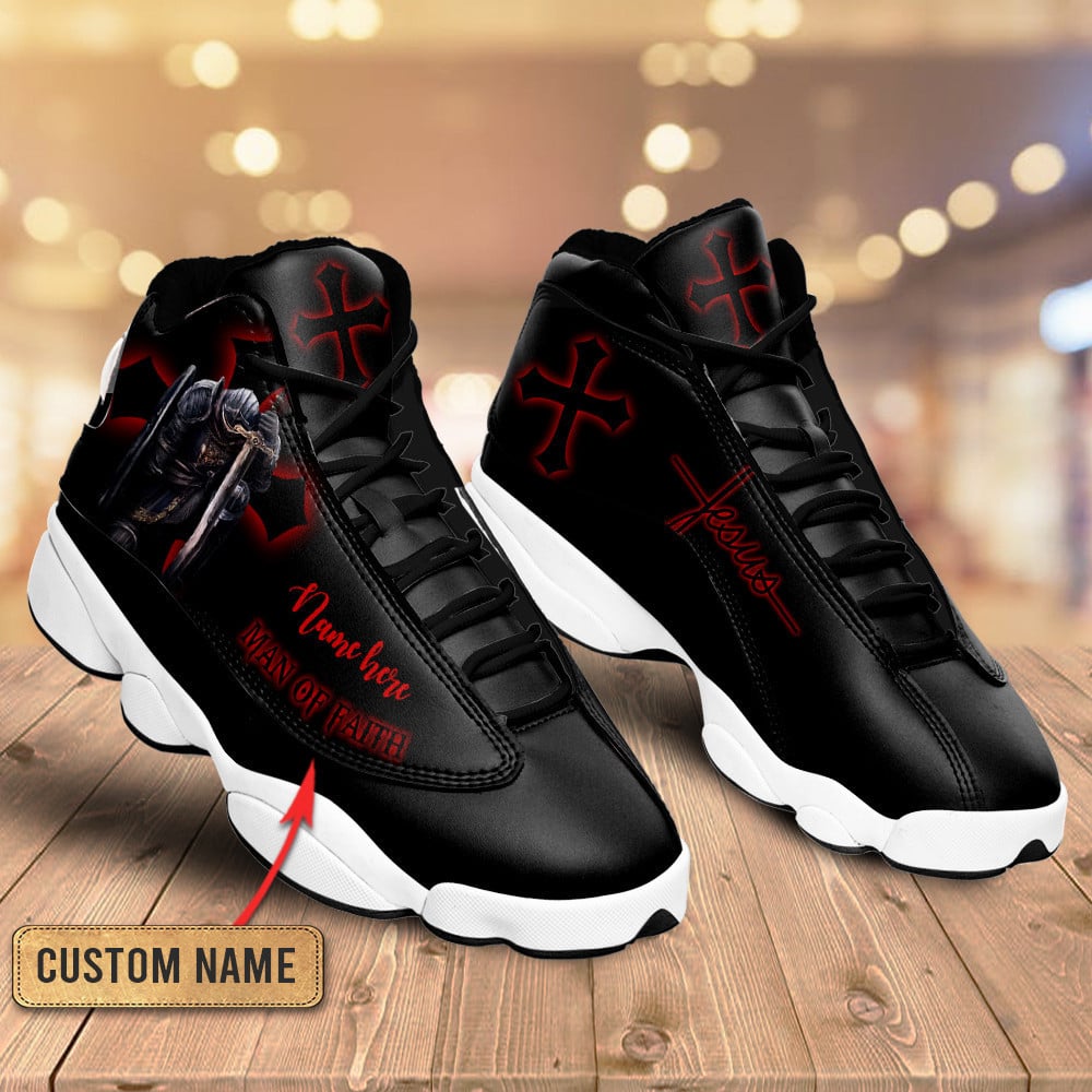 Man Of Faith Black Jesus J13 Shoes - Personalized Name Faith Shoes - Jesus Shoes 2 Man Of Faith Black Jesus J13 Shoes - Personalized Name Faith Shoes - Jesus Shoes