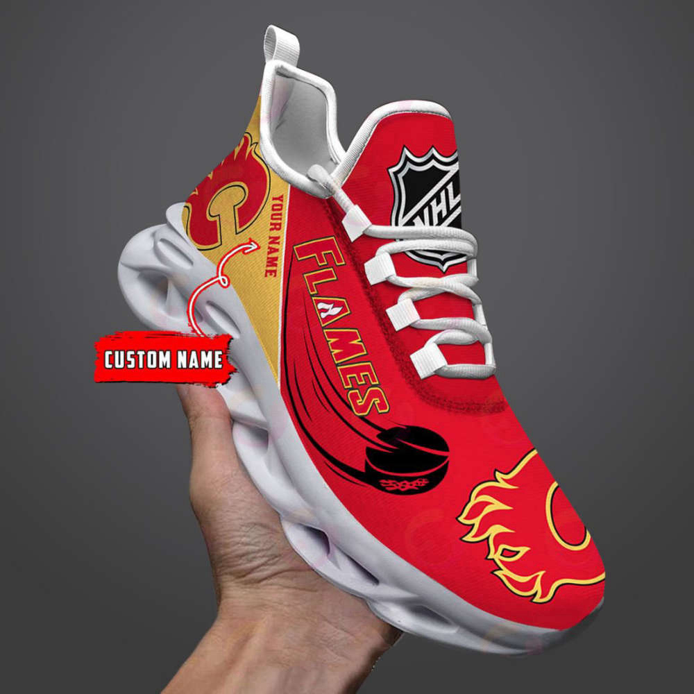 Custom Name Nhl Calgary Flames Personalized Max Soul Shoes For Men And Women Custom Name Nhl Calgary Flames Personalized Max Soul Shoes For Men And Women