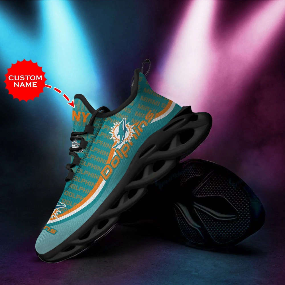 Miami Dolphins Custom Personalized Max Soul Sneakers Running Sports Shoes For Men Women Miami Dolphins Custom Personalized Max Soul Sneakers Running Sports Shoes For Men Women