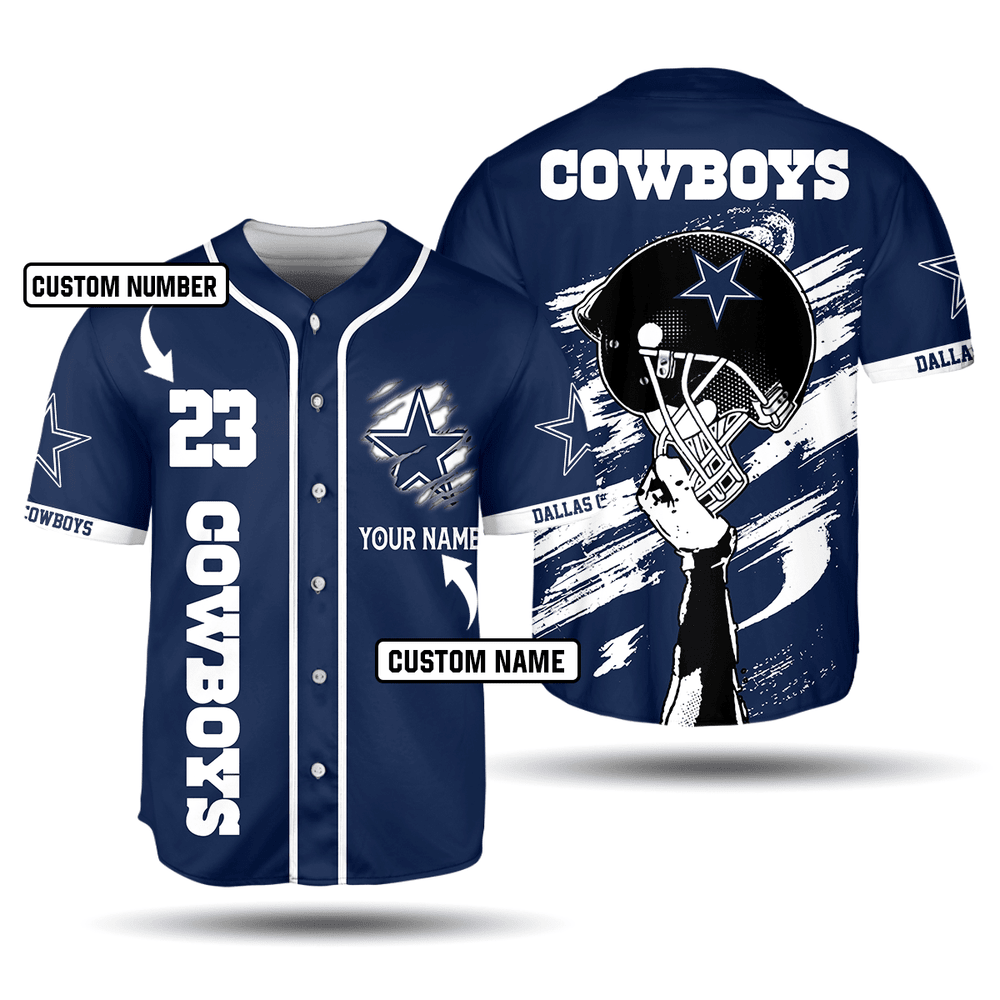 Nfl Dallas Cowboys Custom Name Number Dark Blue Baseball Jersey Unisex Shirt Frab Magazines & More Store Nfl Dallas Cowboys Custom Name Number Dark Blue Baseball Jersey Unisex Shirt Frab Magazines &Amp; More Store