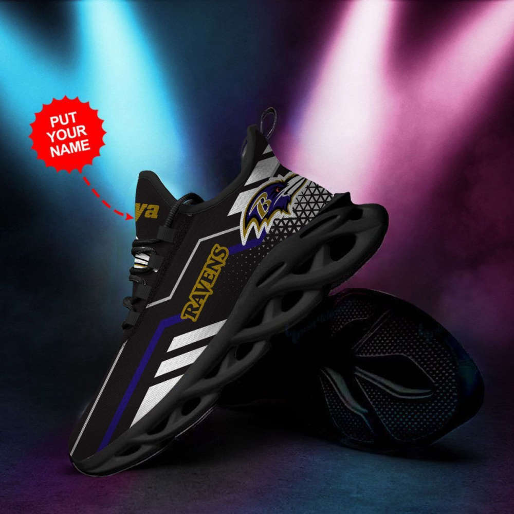 Personalized Name Baltimore Ravens Max Soul Sneakers Running Sports Shoes For Men Women Personalized Name Baltimore Ravens Max Soul Sneakers Running Sports Shoes For Men Women