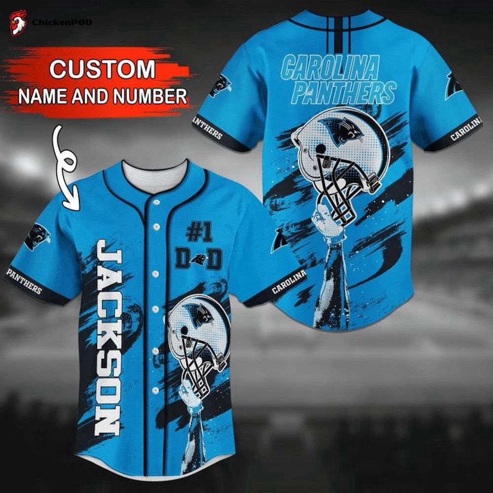 Nfl Carolina Panthers Custom Name Number #1 Dad Baseball Jersey Unisex Shirt Gift Nfl Carolina Panthers Custom Name Number #1 Dad Baseball Jersey Unisex Shirt Gift