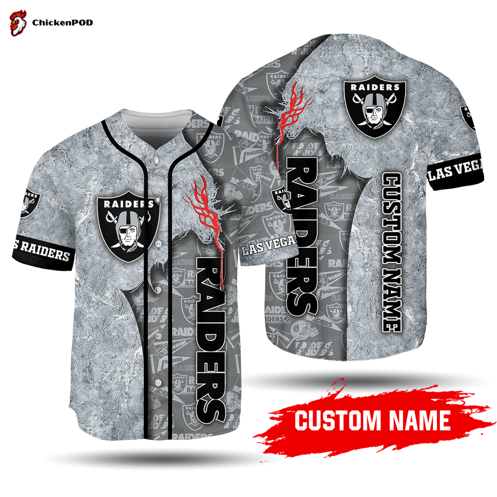 Nfl Las Vegas Raiders Custom Name Silver Baseball Jersey Unisex Shirt Gift Nfl Las Vegas Raiders Custom Name Silver Baseball Jersey Unisex Shirt Gift