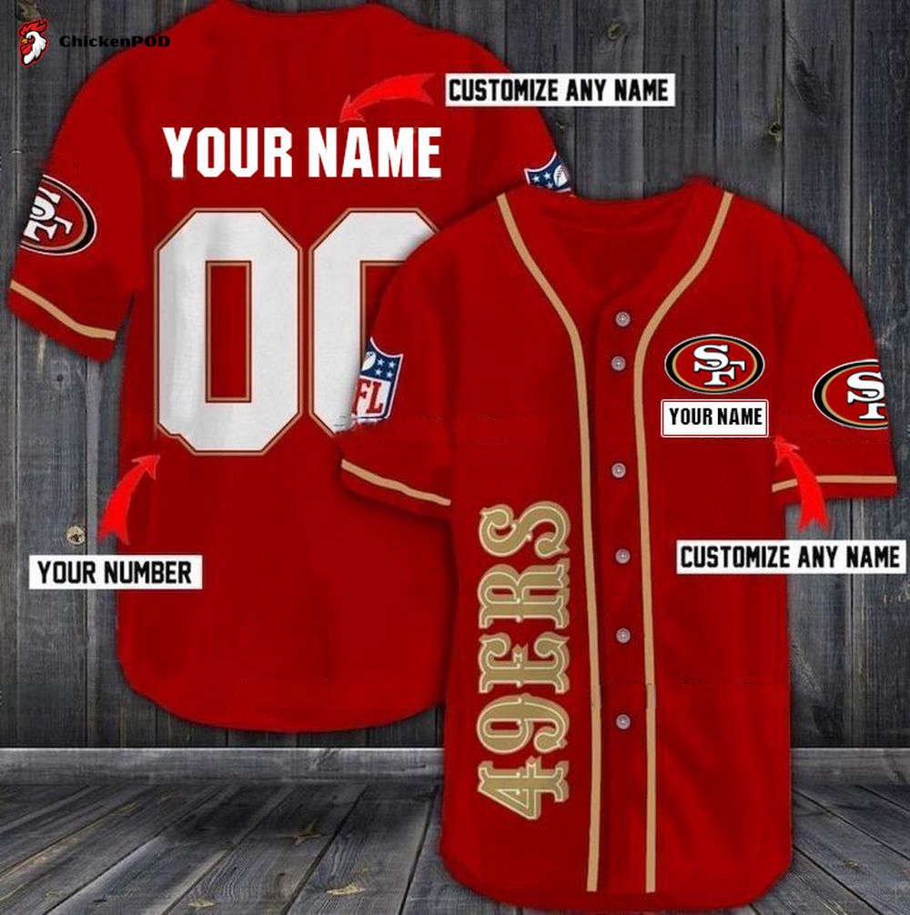 Nfl San Francisco 49Ers Custom Name Number Red Version Baseball Jersey Unisex Shirt Gift Nfl San Francisco 49Ers Custom Name Number Red Version Baseball Jersey Unisex Shirt Gift