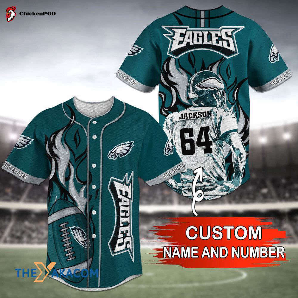 Personalized Philadelphia Eagles Nfl Custom Name Baseball Jersey Shirt Personalized Philadelphia Eagles Nfl Custom Name Baseball Jersey Shirt