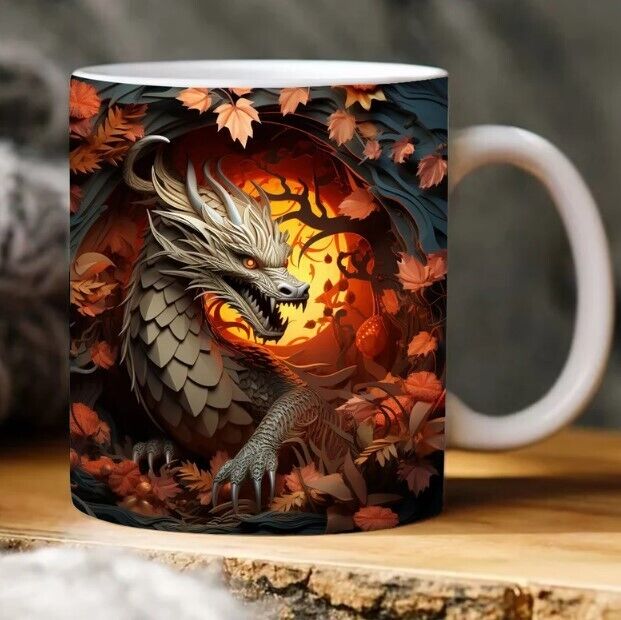 3D Dragon Mug Wrap Design, 3D Dragon Cracked Hole Mug Wrap, 3D Mug Design 11Oz 3D Dragon Mug Wrap Design, 3D Dragon Cracked Hole Mug Wrap, 3D Mug Design 11Oz