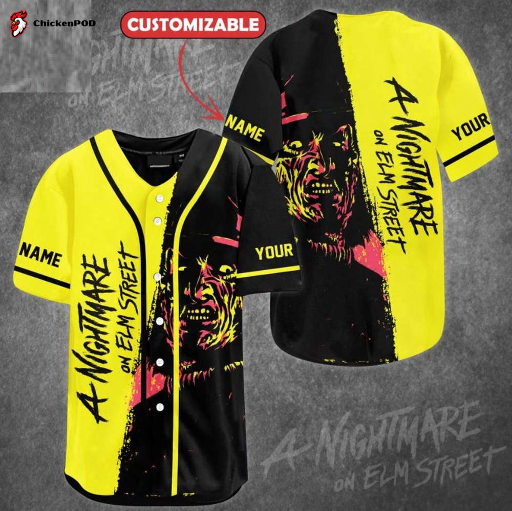 A Nightmare On Elm Street Personalized Baseball Jersey A Nightmare On Elm Street Personalized Baseball Jersey