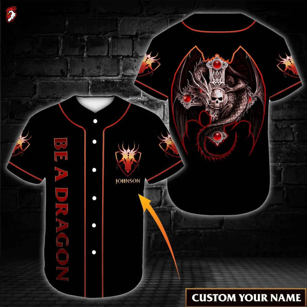 Be A Dragon Christian Lovers Personalized Baseball Jersey Be A Dragon Christian Lovers Personalized Baseball Jersey