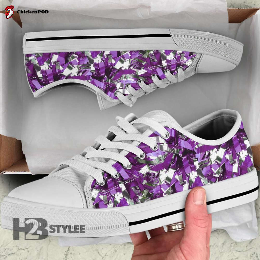 Cheerleading Pom Pom Low Top Canvas Shoes For Men Women Cheerleading Pom Pom Low Top Canvas Shoes For Men Women