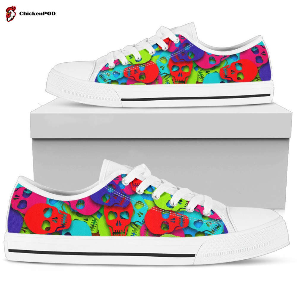 Colorful Skull Pattern Low Top Shoes Colorful Skull Pattern Low Top Shoes