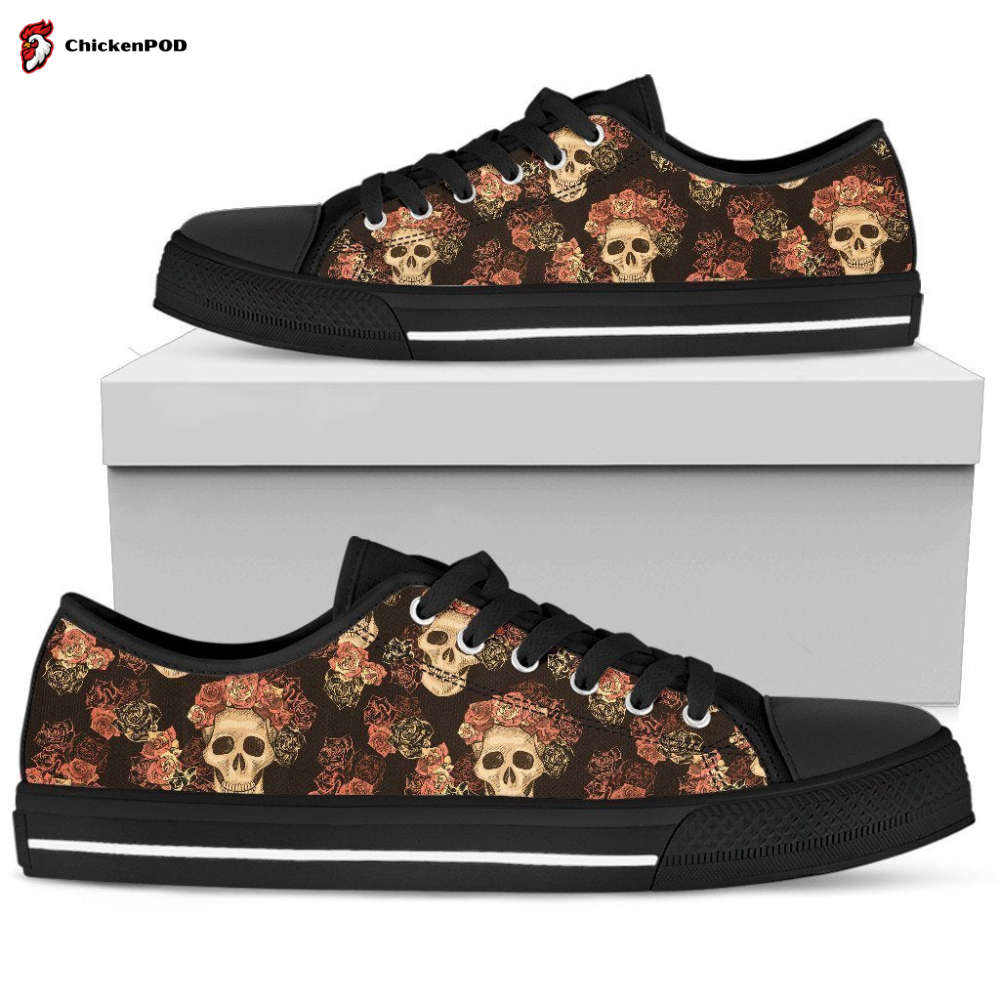 Gothic Skull &Amp; Roses Shoes – Low Top Gothic Skull &Amp; Roses Shoes – Low Top