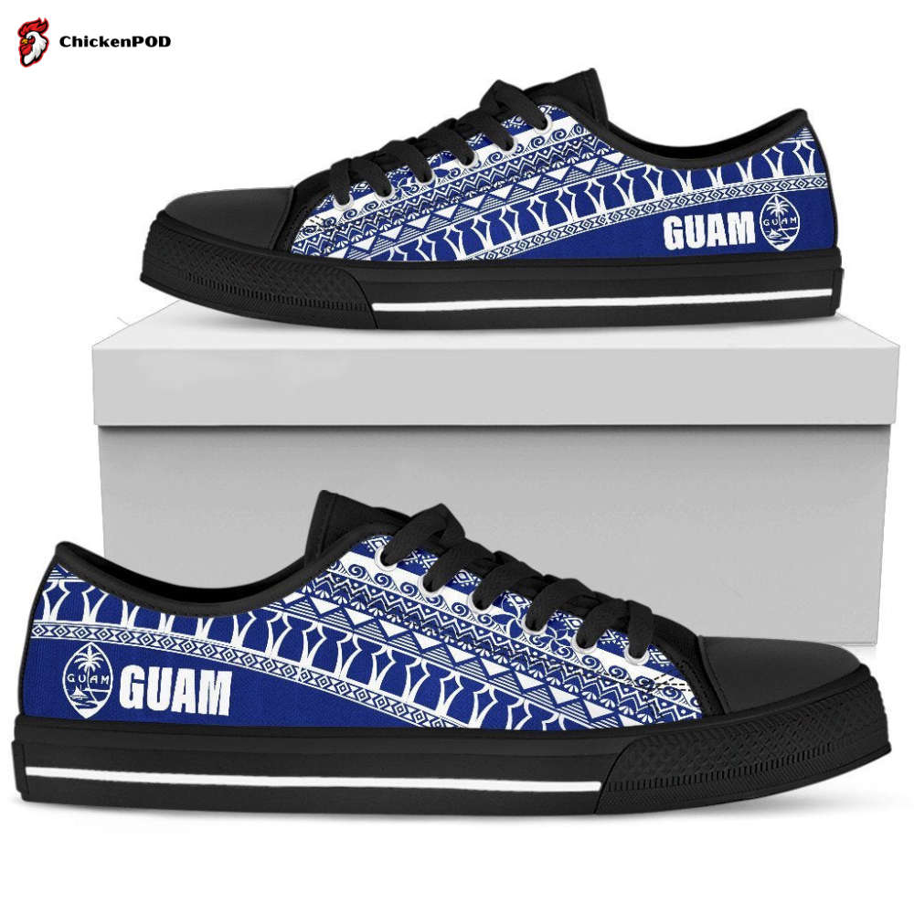 Guam Low Top Shoes Gift For Men Women – Latte Stone Blue White – Guam Low Top Shoes Gift For Men Women – Latte Stone Blue White –